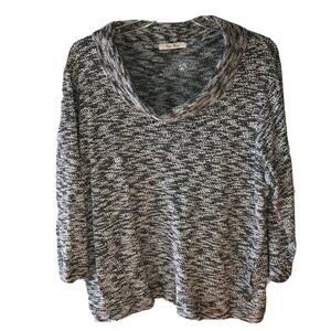 Onque Woman Womens Size 2X Gray Marled Cowl Neck Long Sleeve Tunic Knit Top